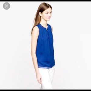 J. Crew Sera Silk Chiffon Sleeveless Blouse